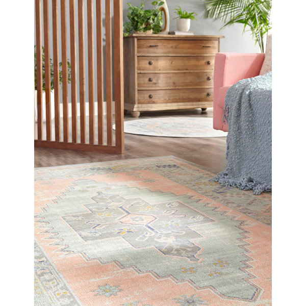 Bungalow Rose Pointe Oriental Area Rug in Powder Pink & Reviews Wayfair